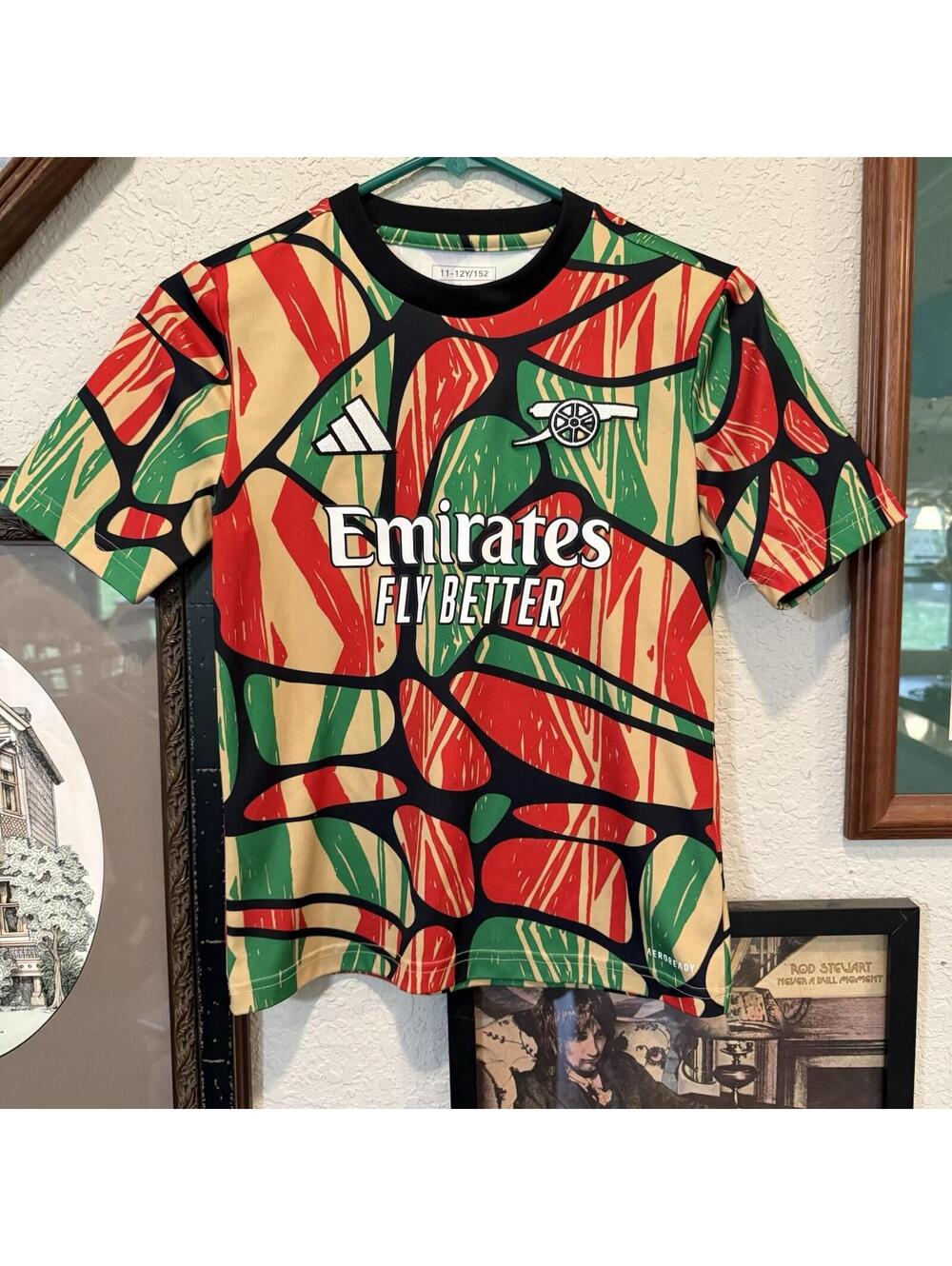 2024/25 Adidas Arsenal RARE Pre Match Soccer FC Colorful Jersey Kids Medium